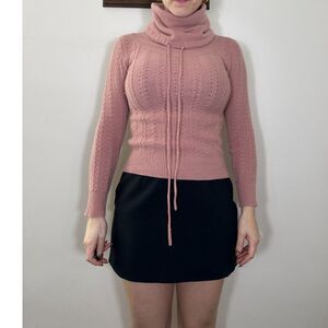 Vintage Pink Turtleneck Lambswool Sweater Size Small
